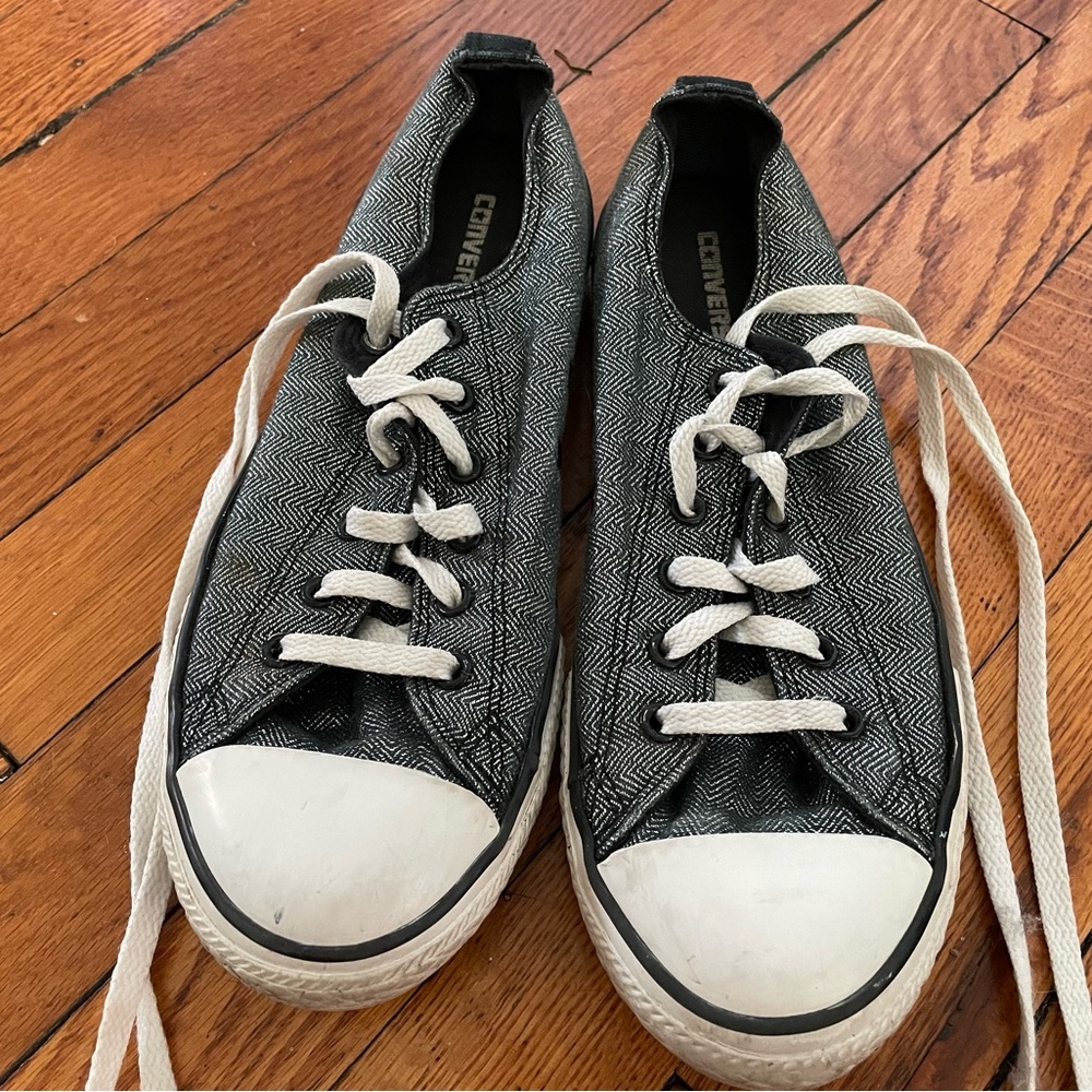 Converse metallic herringbone low top chucks W7/M5